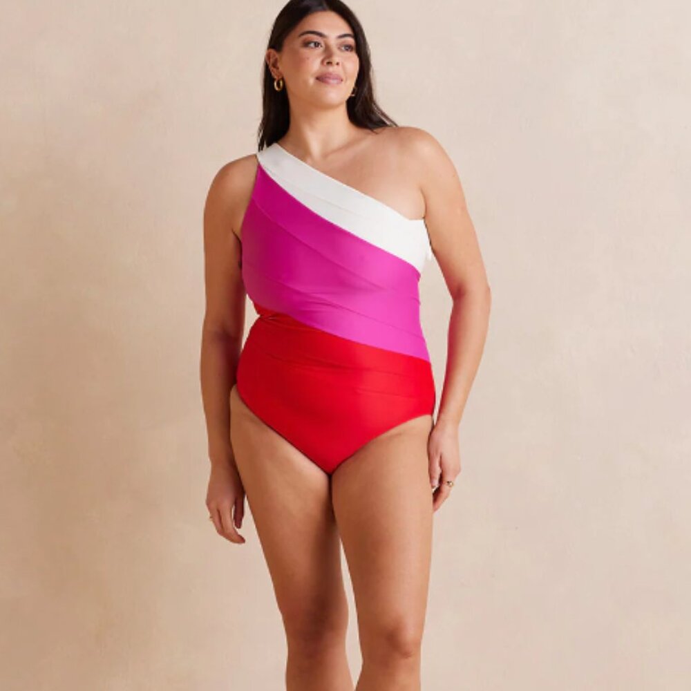 Summersalt Sidestroke One Piece Bathing Suit Sz 18 (LONG TORSO)